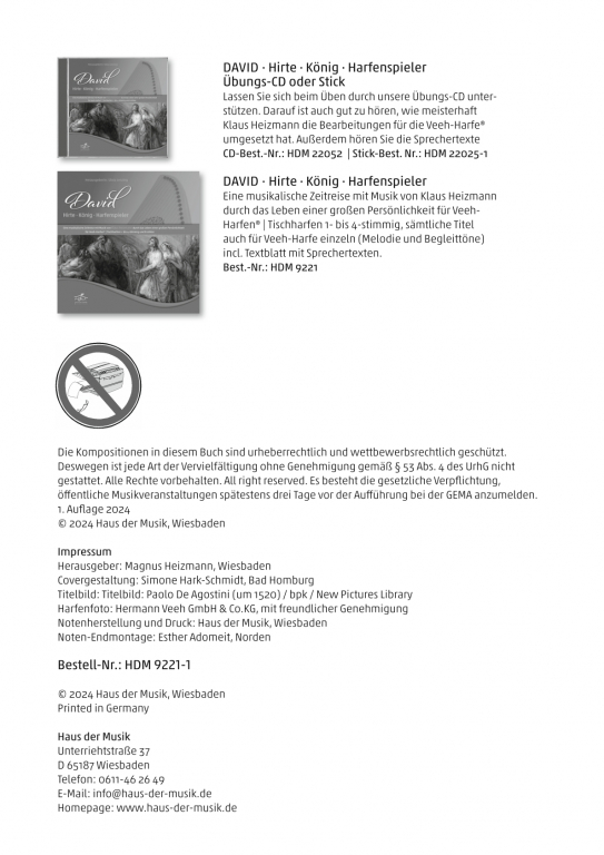 David Veeh-Harfe - Partiturausgabe