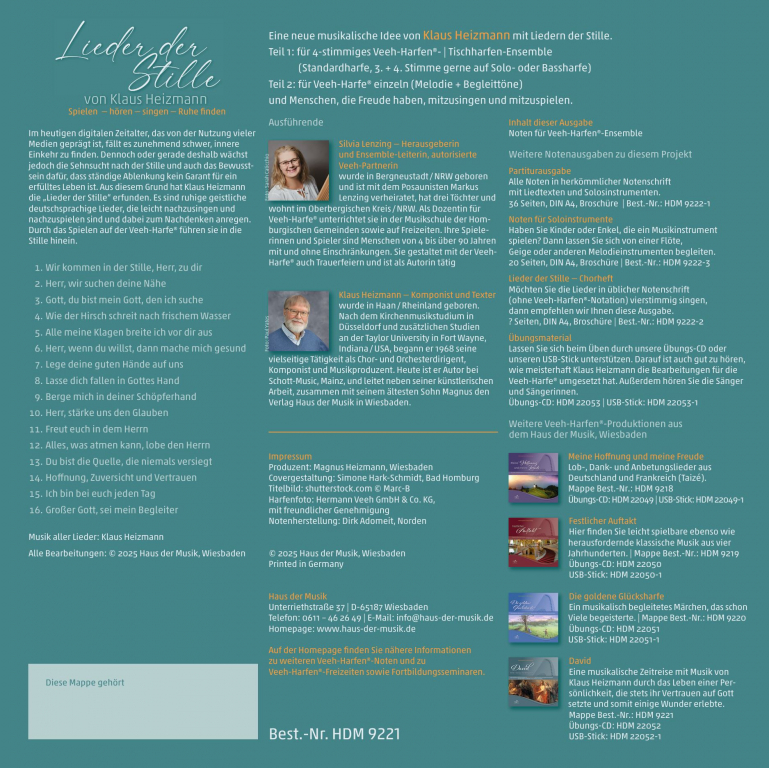Lieder der Stille - Veeh-Harfen®-Mappe