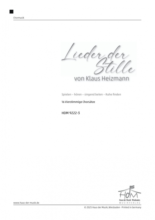 Lieder der Stille Veeh-Harfe - Chorheft