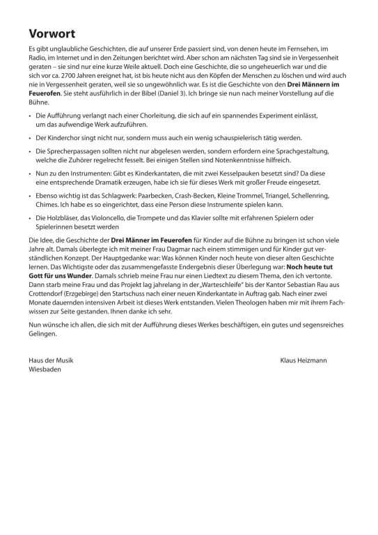 Die drei Männer im Feuerofen Chorpartitur