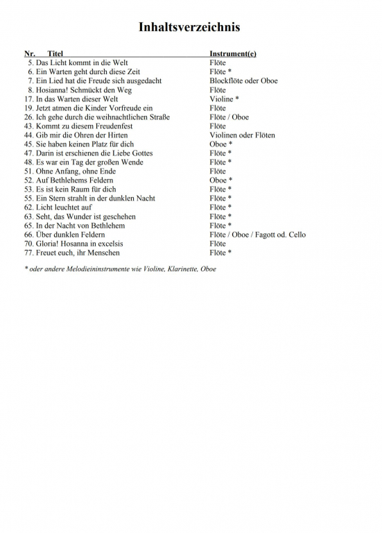 Licht leuchtet auf - (Holzbläserstimmen)