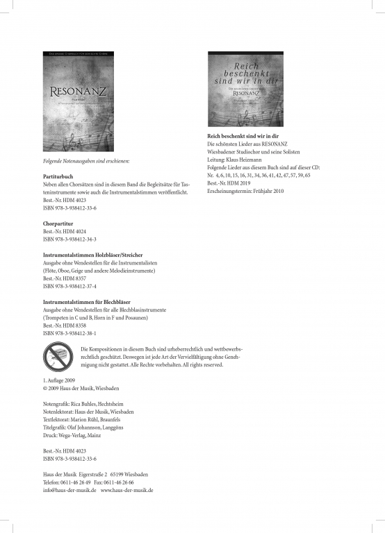 Resonanz - (Partitur)