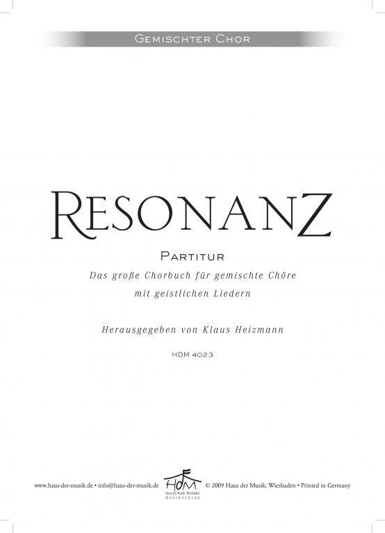 Resonanz - (Chorpartitur)